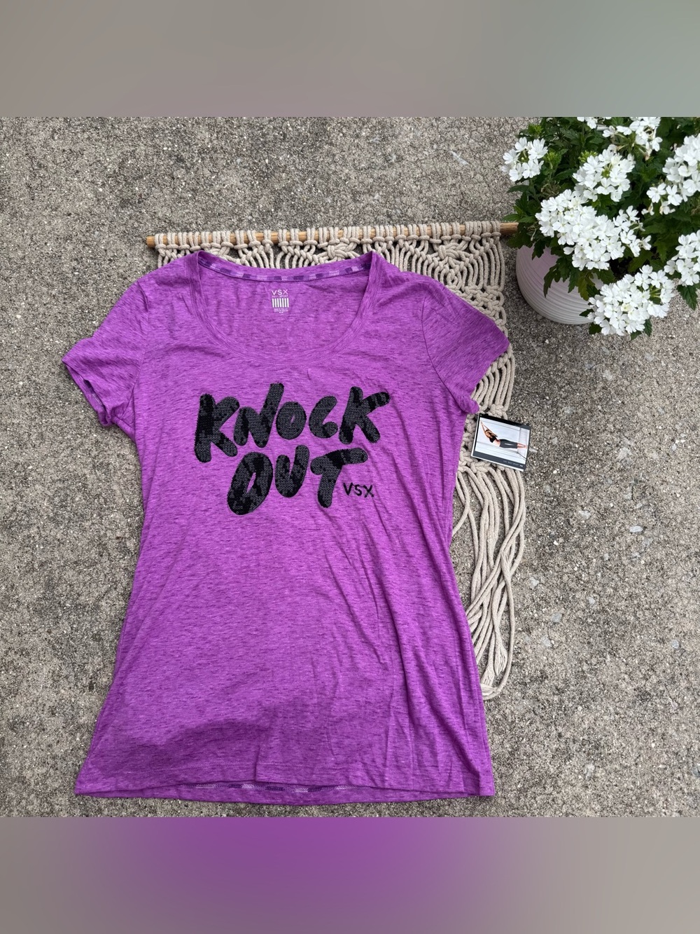NWT Victoria’s Secret VSX Knock Out Sequins T-Shirt Size Medium